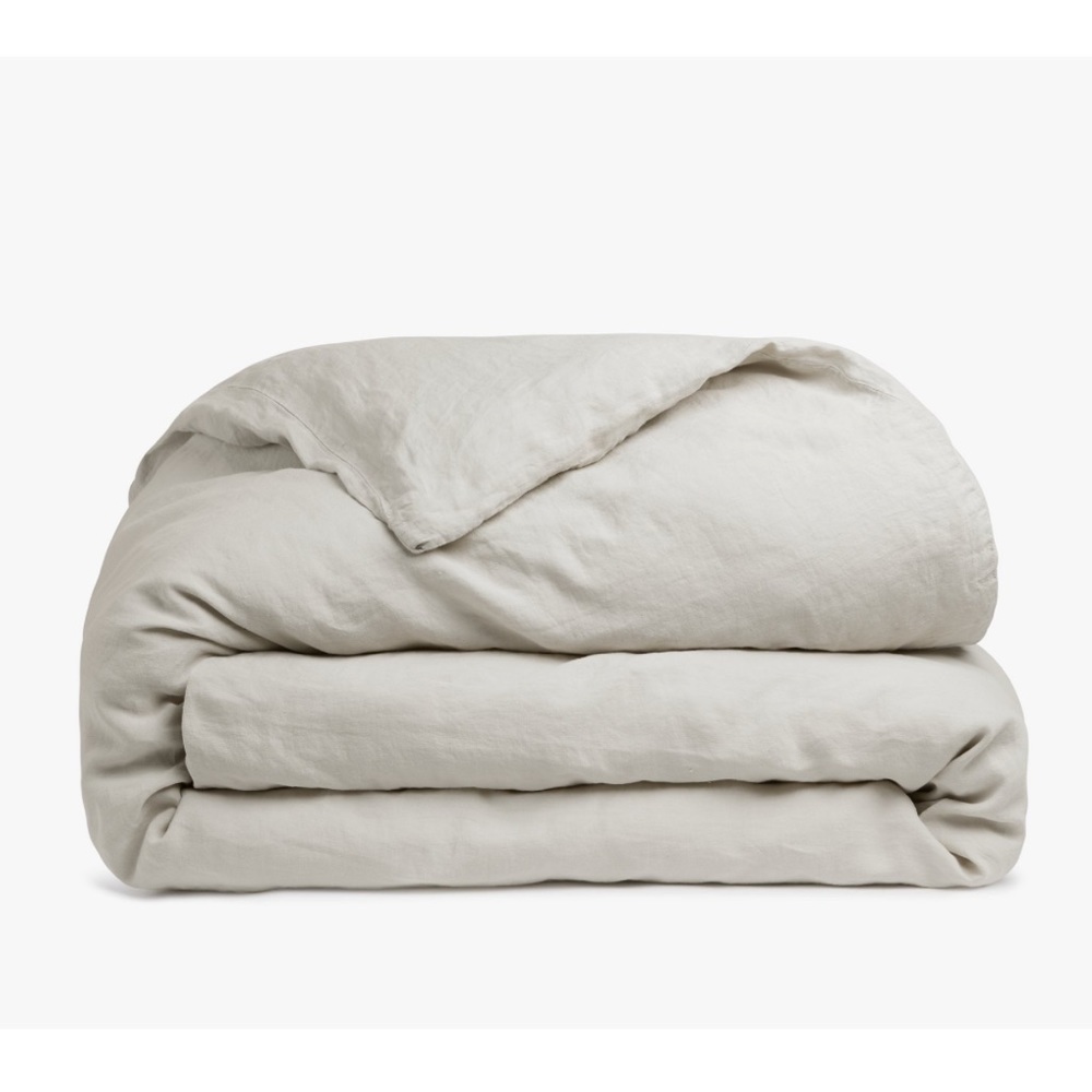 Parachute Home Full Queen Linen Duvet Cover in Bone